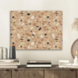 Terrazzo - Patroon - Kleurrijk - Oranje PET vilt klein 837 -sfeer1