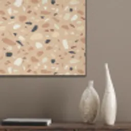 Terrazzo - Patroon - Kleurrijk - Oranje PET vilt klein 837 -sfeer6_closeup