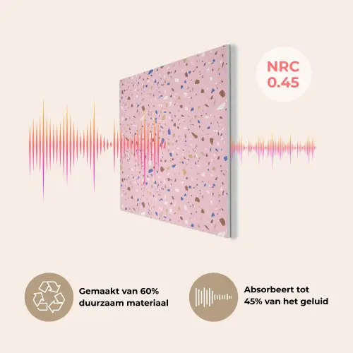 Terrazzo - Patroon - Kleurrijk - Roze PET vilt klein 837 -USP_NL