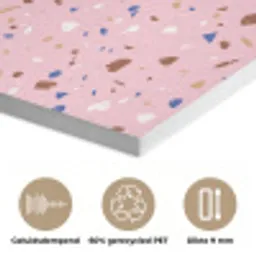 Terrazzo -  Patroon - Kleurrijk - Roze PET vilt klein 837 -closeup_NL