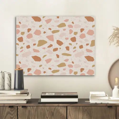 Terrazzo - Patroon - Kleurrijk - Zalm PET vilt klein 837 -sfeer1