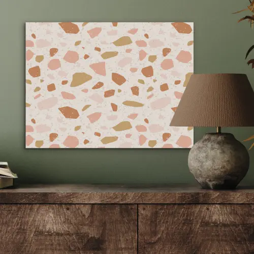 Terrazzo - Patroon - Kleurrijk - Zalm PET vilt klein 837 -sfeer2