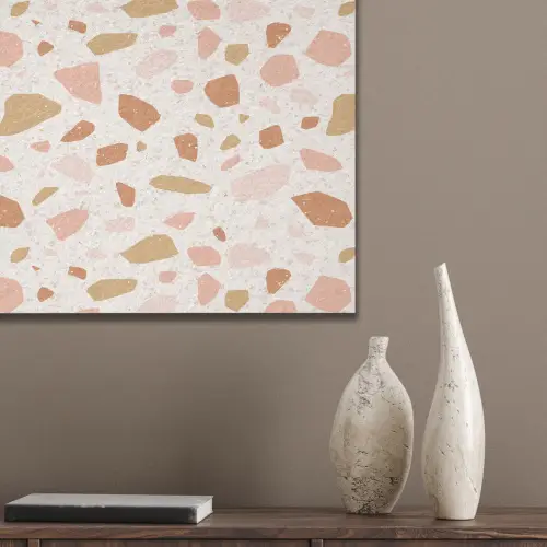 Terrazzo - Patroon - Kleurrijk - Zalm PET vilt klein 837 -sfeer6_closeup