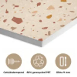 Terrazzo -  Patroon - Kleurrijk - Steen PET vilt klein 837 -closeup_NL