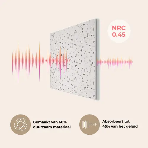 Terrazzo - Patroon - Créme PET vilt klein 837 -USP_NL