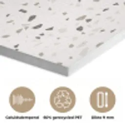 Terrazzo -  Patroon  -  Créme PET vilt klein 837 -closeup_NL
