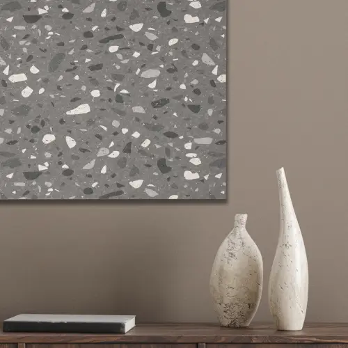 Terrazzo - Patroon - Grijs PET vilt klein 837 -sfeer6_closeup