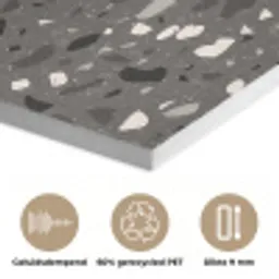 Terrazzo -  Patroon - Grijs PET vilt klein 837 -closeup_NL