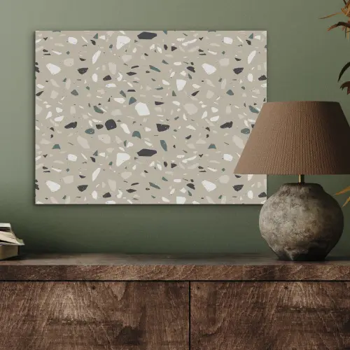 Terrazzo - Patroon - Groen PET vilt klein 837 -sfeer2