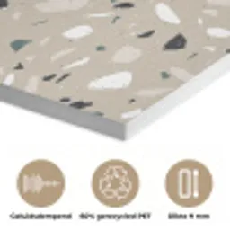 Terrazzo - Patroon - Groen PET vilt klein 837 -closeup_NL