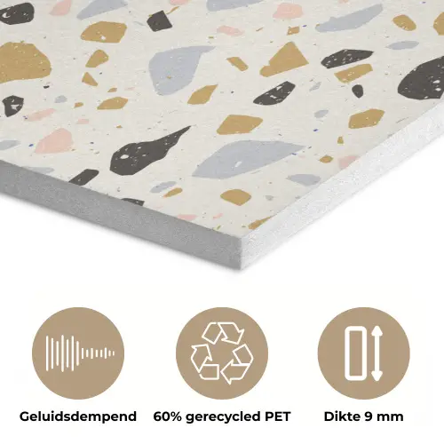 Terrazzo - Patroon - Neutraal - Zacht - Multi PET vilt klein 837 -closeup_NL