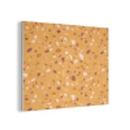 Terrazzo -  Patroon - Okergeel PET vilt klein 837 -3d