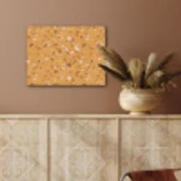 Terrazzo -  Patroon - Okergeel PET vilt klein 837 -sfeer4