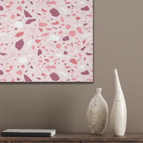 Terrazzo - Patroon - Roze PET vilt klein 837 -sfeer6_closeup