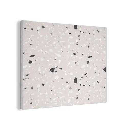 Terrazzo - Patroon - Zacht - Zwart - Wit PET vilt klein 837 -3d