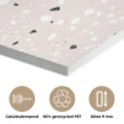 Terrazzo -  Patroon - Zacht - Zwart - Wit PET vilt klein 837 -closeup_NL