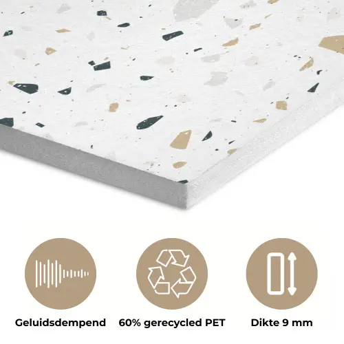 Terrazzo - Patroon - Wit - Neutraal PET vilt klein 837 -closeup_NL