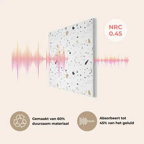 Terrazzo - Patroon - Wit - Neutraal PET vilt klein 837 -USP_NL