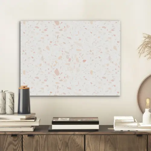 Terrazzo - Patroon - Wit - Perzik PET vilt klein 837 -sfeer1