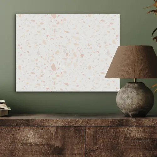 Terrazzo - Patroon - Wit - Perzik PET vilt klein 837 -sfeer2
