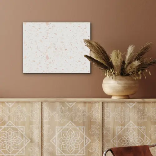 Terrazzo - Patroon - Wit - Perzik PET vilt klein 837 -sfeer4