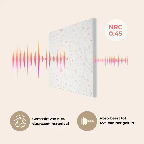 Terrazzo - Patroon - Wit - Perzik PET vilt klein 837 -USP_NL