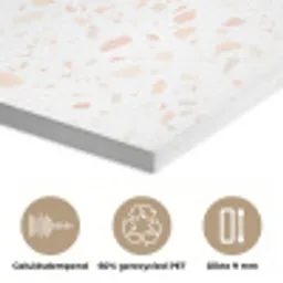 Terrazzo -  Patroon - Wit - Perzik PET vilt klein 837 -closeup_NL