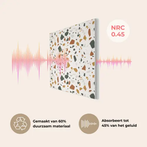 Terrazzo - Patroon - Wit - Terra PET vilt klein 837 -USP_NL