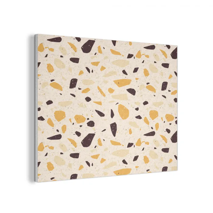 Terrazzo - Patroon - Geel - PET vilt klein 837 -3d