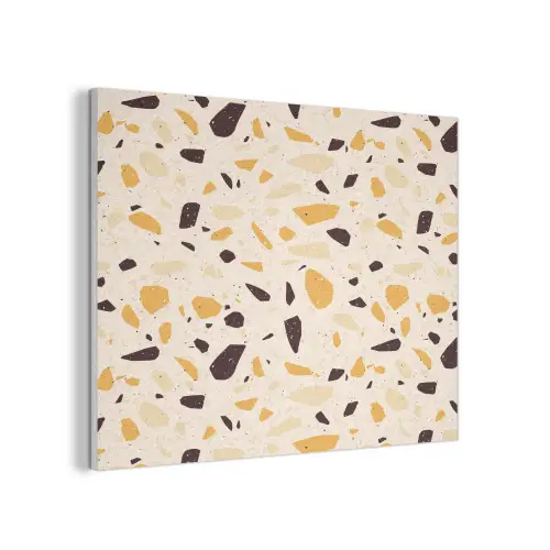 Terrazzo - Patroon - Geel - PET vilt klein 837 -3d