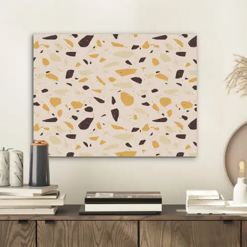 Terrazzo - Patroon - Geel - PET vilt klein 837 -sfeer1