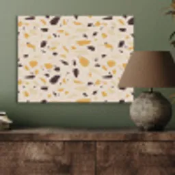 Terrazzo -  Patroon - Geel - PET vilt klein 837 -sfeer2