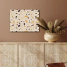 Terrazzo -  Patroon - Geel - PET vilt klein 837 -sfeer4