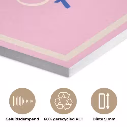 Tekst - Blauw - Keuken - Kader PET vilt klein -closeup_NL