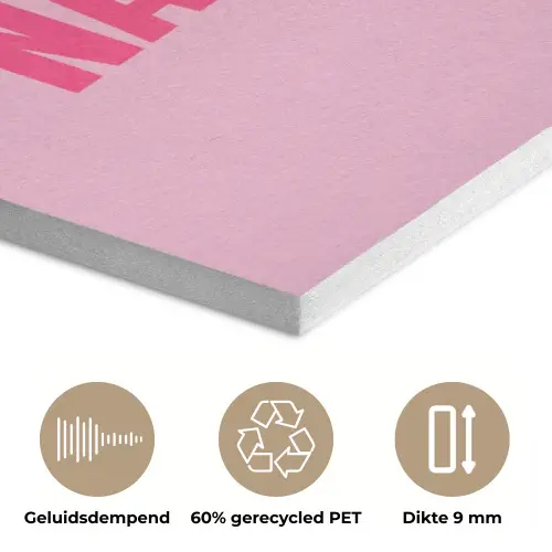 Tekst - Modern - Roze PET vilt klein -closeup_NL