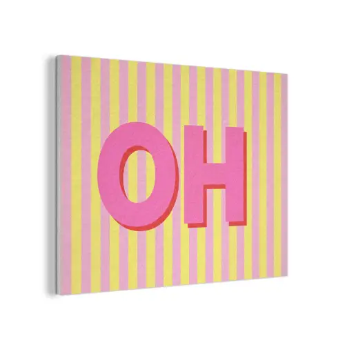 Tekst - Strepen - Roze PET vilt klein -3d