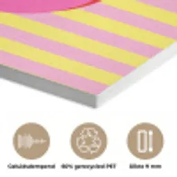 Tekst - Strepen - Roze PET vilt klein -closeup_NL