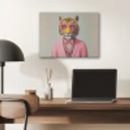 Tijger - Strik - Jasje - Roze PET vilt klein -sfeer5