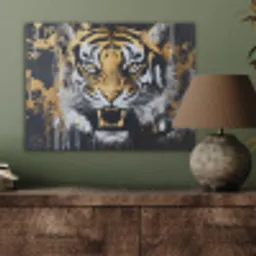 Tijger - Verfspatten - Goud PET vilt klein -sfeer2