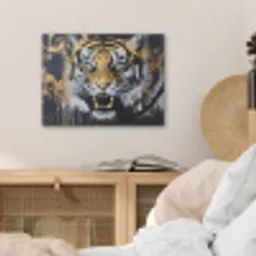 Tijger - Verfspatten - Goud PET vilt klein -sfeer3