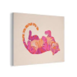 Tijger - Roze - Oranje PET vilt klein -3d