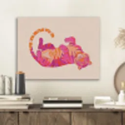 Tijger - Roze - Oranje PET vilt klein -sfeer1