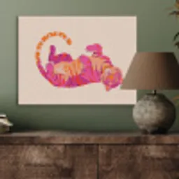 Tijger - Roze - Oranje PET vilt klein -sfeer2