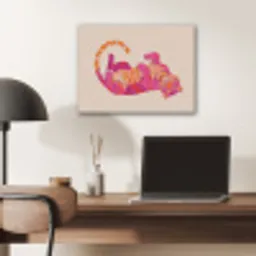 Tijger - Roze - Oranje PET vilt klein -sfeer5