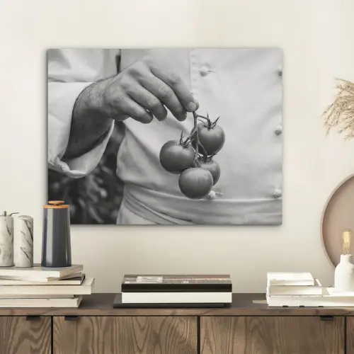 Tomaten - Chef - Zwart - Wit PET vilt klein -sfeer1