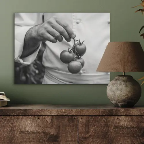 Tomaten - Chef - Zwart - Wit PET vilt klein -sfeer2