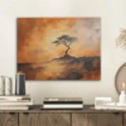 Boom - Landschap - Oranje PET vilt klein -sfeer1