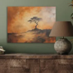 Boom - Landschap - Oranje PET vilt klein -sfeer2