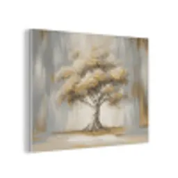Boom - Bladeren - Abstract - Wit PET vilt klein -3d