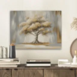 Boom - Bladeren - Abstract - Wit PET vilt klein -sfeer1